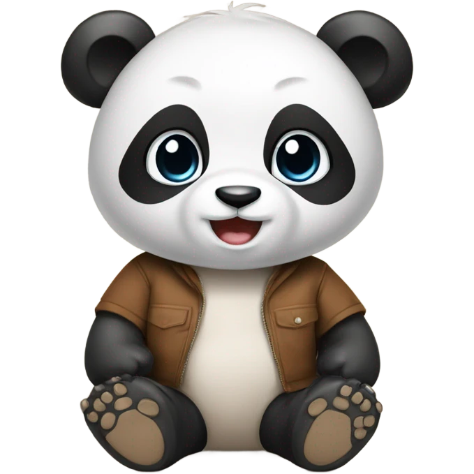Baby panda with a brown T shirt on  emoji