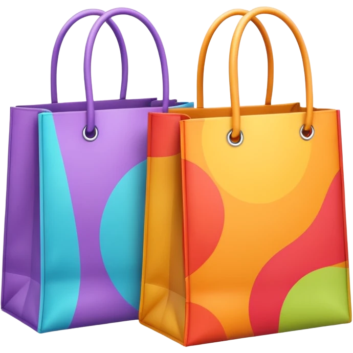 2 aesthetic shopping bag with pattern emoji