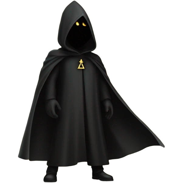 illuminati shadow figure in black cloak emoji