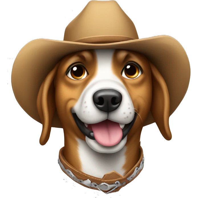 dog wearing cowboy hat emoji