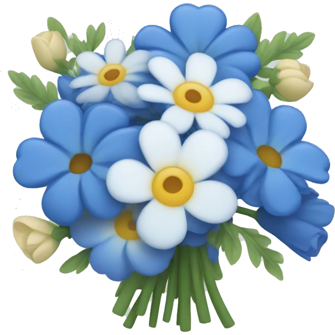Blue bouquet of flowers emoji