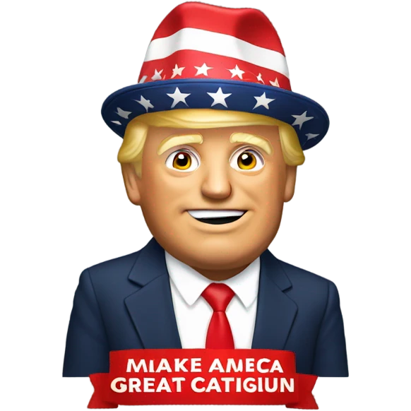 Trump with a red make America great again hat emoji