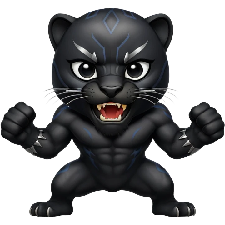 black panther baring teeth, roaring emoji