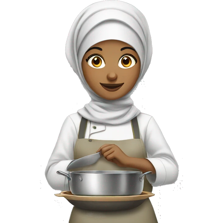 Hijabi-girl-cooking-chef emoji