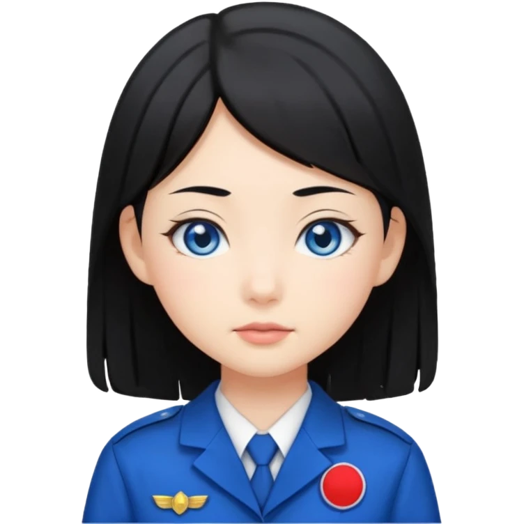 japanese schoolgirl with black hair and blue eyes emoji
