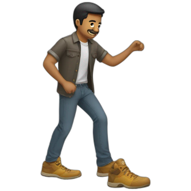 Hombre recibiendo zapatos emoji