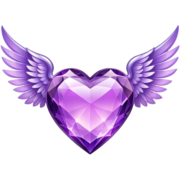 Purple crystal heart with wings emoji