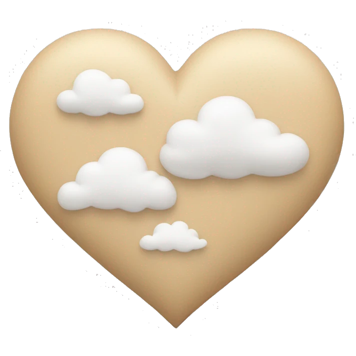 beige heart + cloud emoji