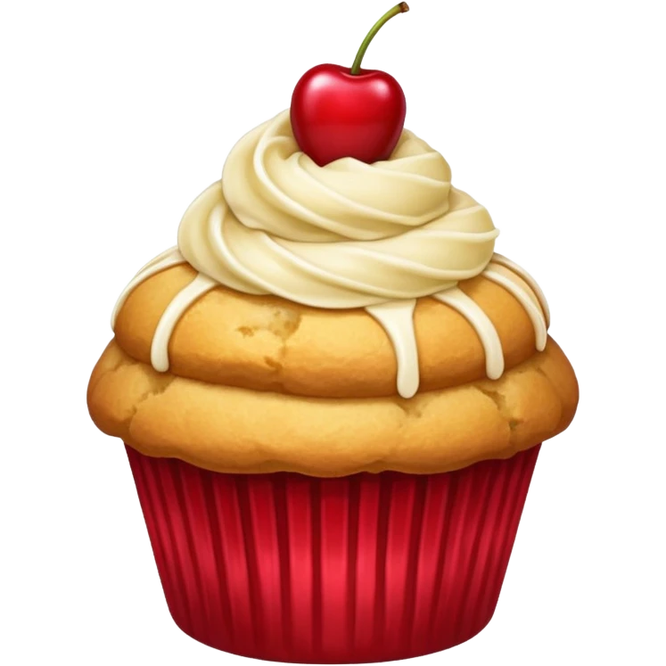 gold vanilla muffin cherry on top emoji