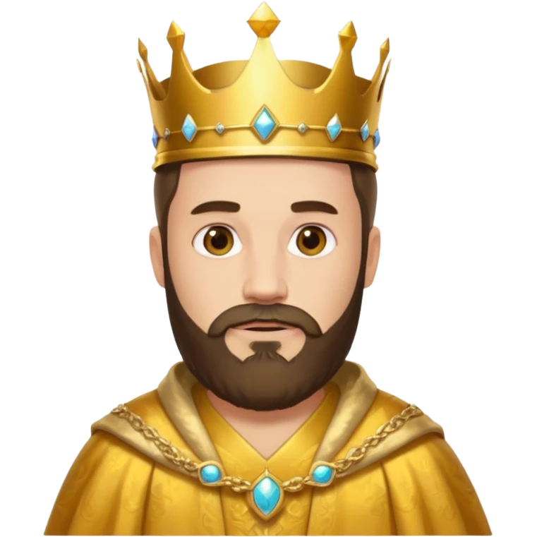 King – Bearded man with golden crown and robe emoji