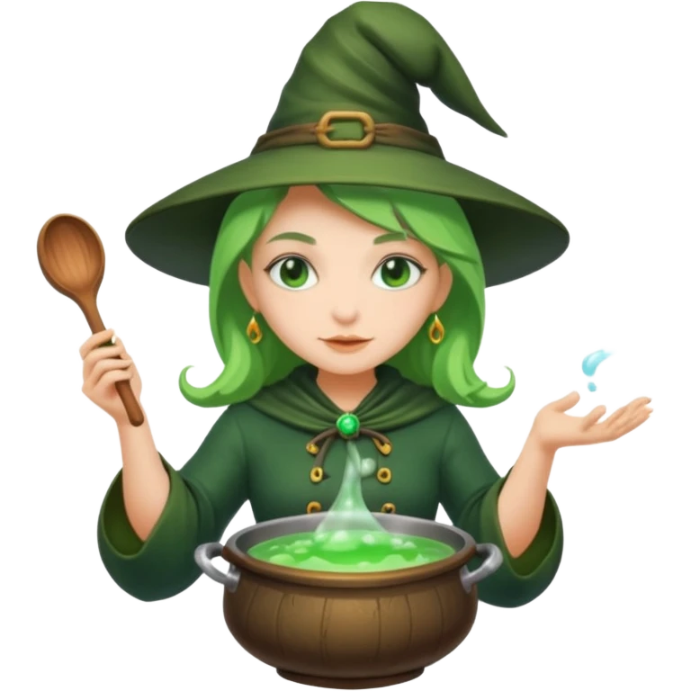 green witch cooking potion emoji