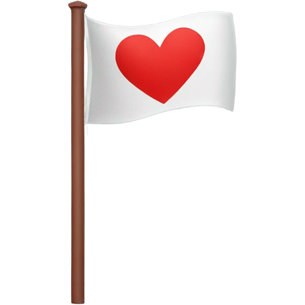 A flag with a red heart instead of a mast  emoji