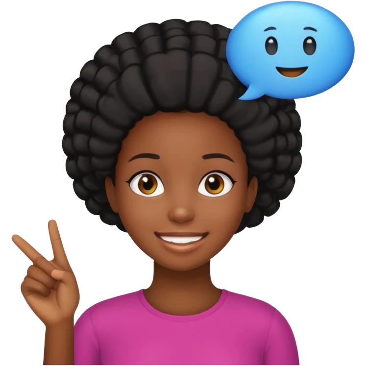 black girl loading speech bubble emoji