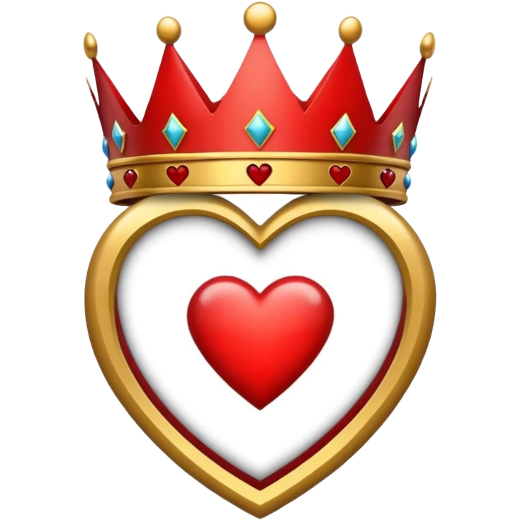 heart 75% red and 25% black with a queen's crown on top emoji