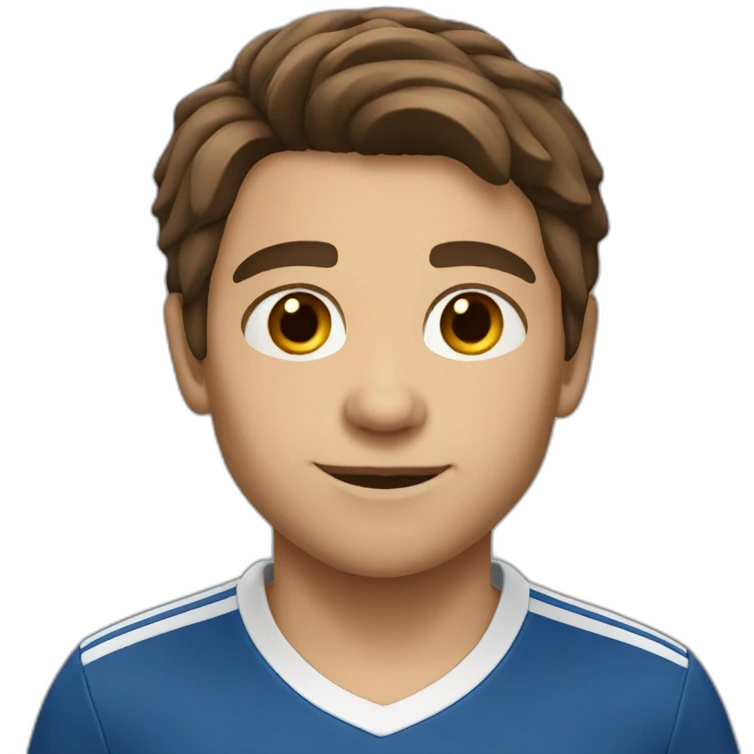 Young soccer Coach with brown hair and brown eyes emoji