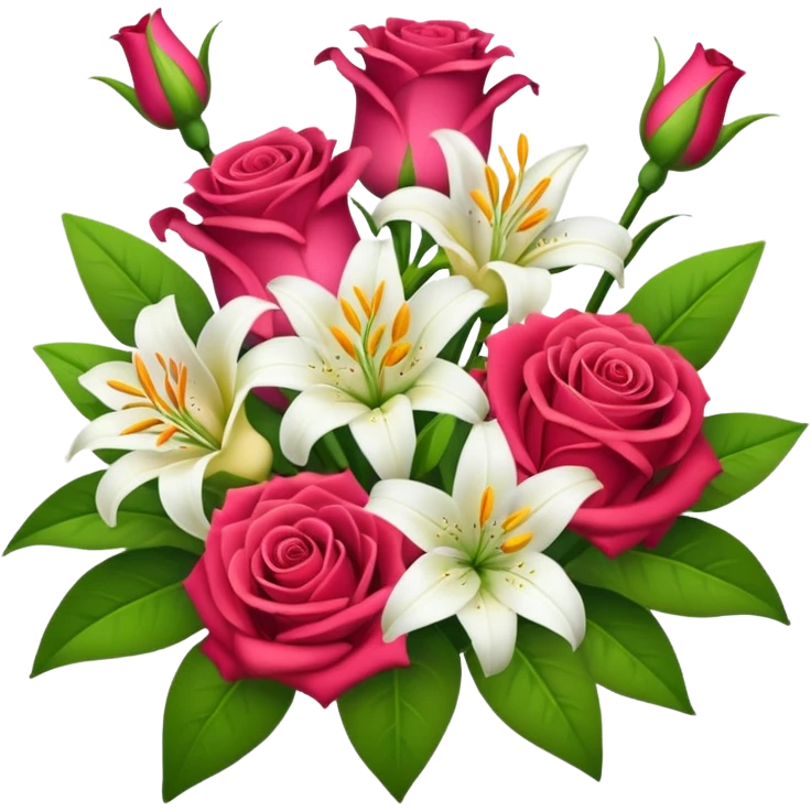 Draw a bouquet, isometric camera with a High-Angle Shot emoji