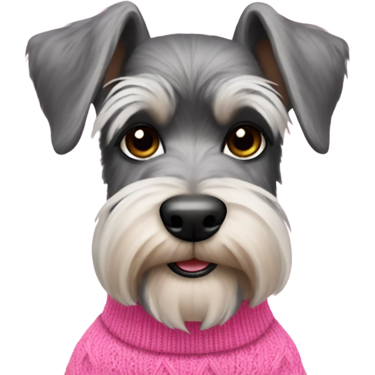 Schnauzer in pink sweater emoji