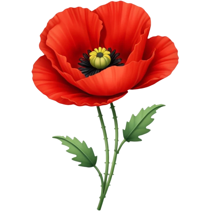 Red poppy flower emoji