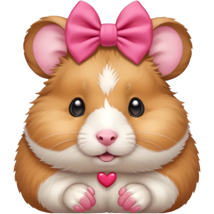 cute hamster wearing a bow on its head emoji