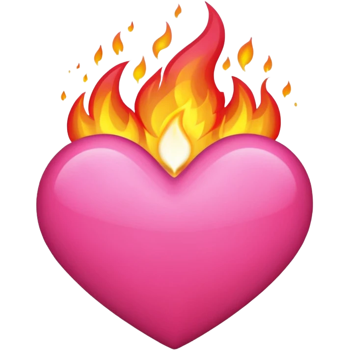 pink heart fire emoji emoji
