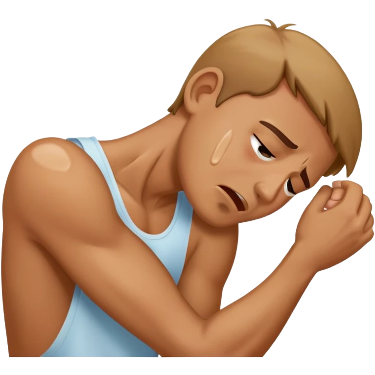 Dude holding neck cryinh emoji