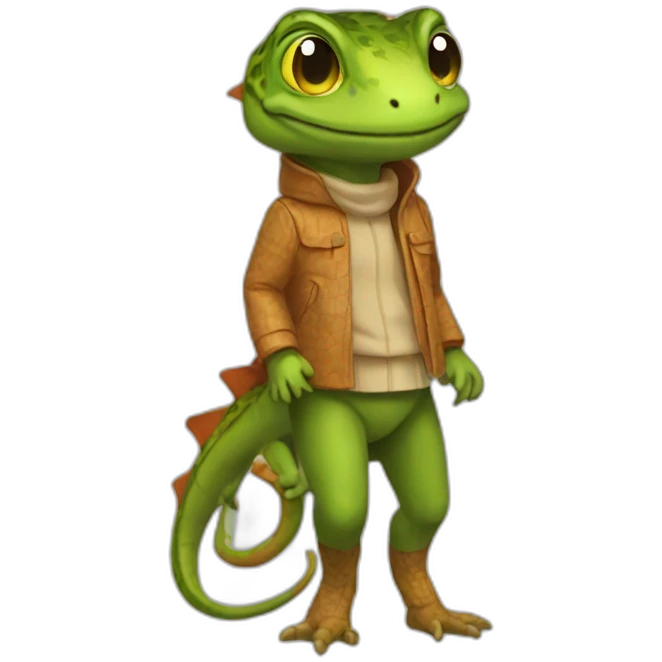 lezard with automn clothes emoji