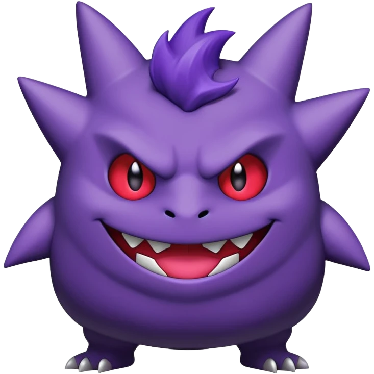 Gengar the Pokémon, full body, mischievous grin emoji