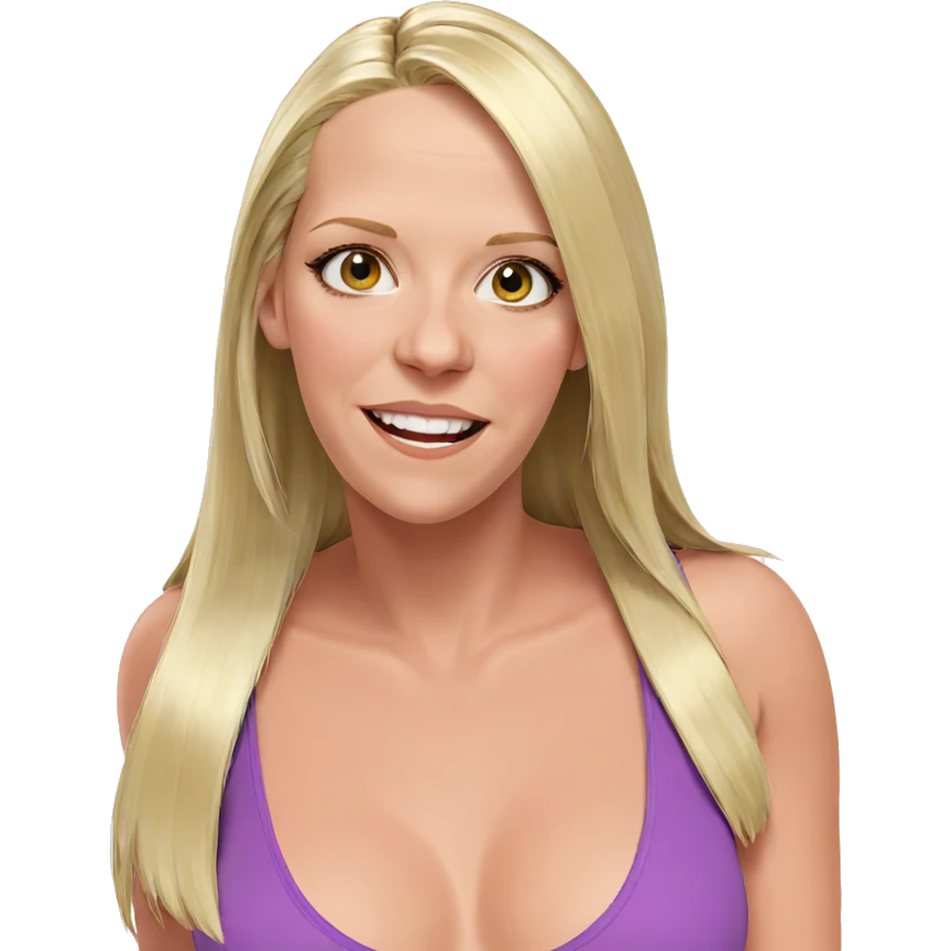 smiling blonde girl portrait emoji