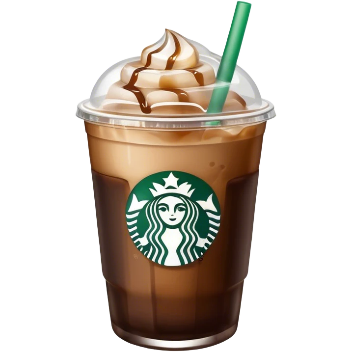 Starbuck ice coffee with ice cubes emoji