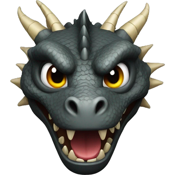 Dragon noir fâché  emoji