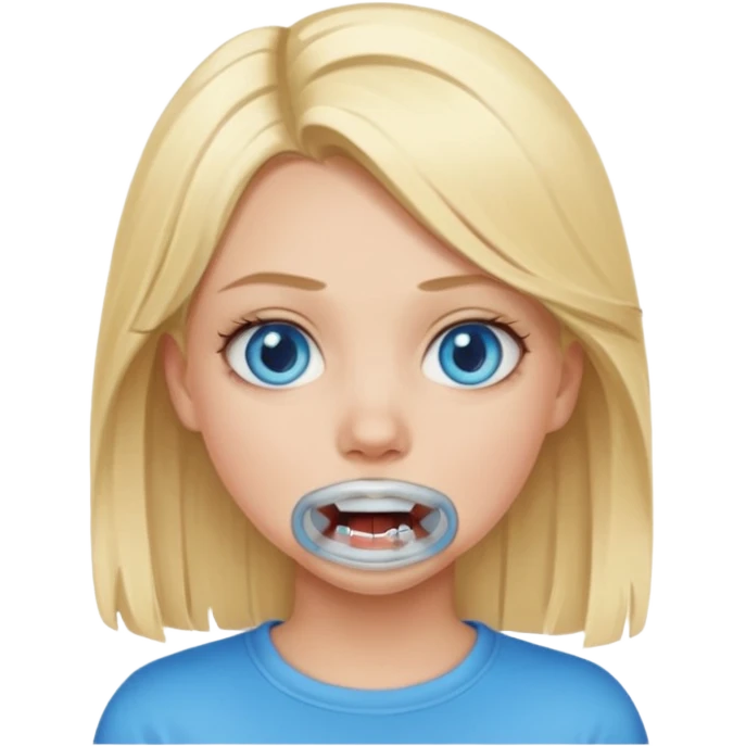 naked blonde girl with a gag in her mouth emoji