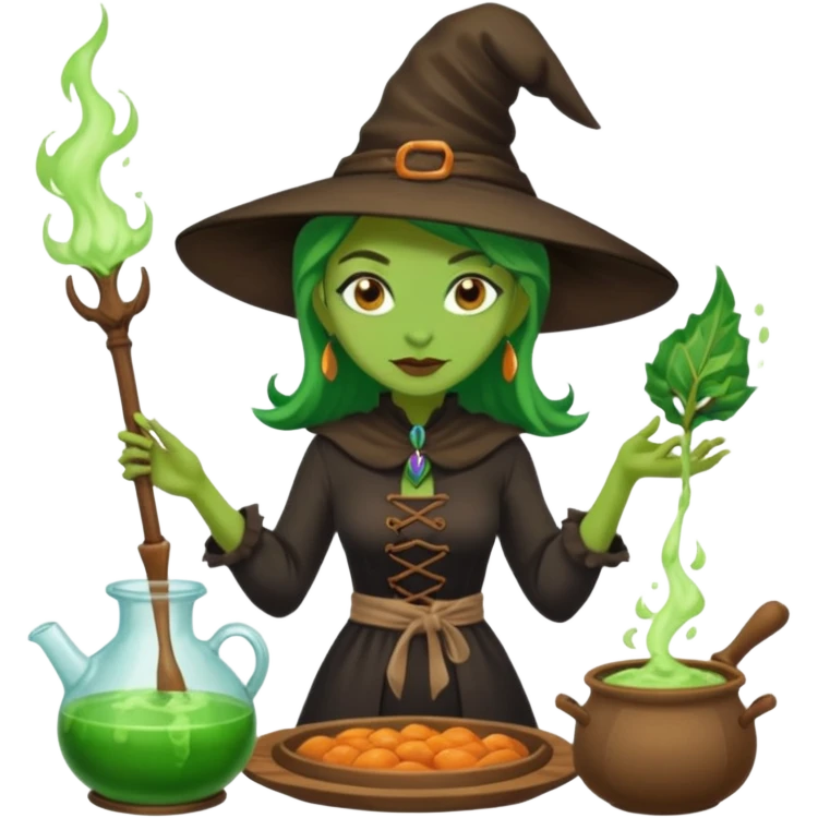 green witch cooking potion emoji