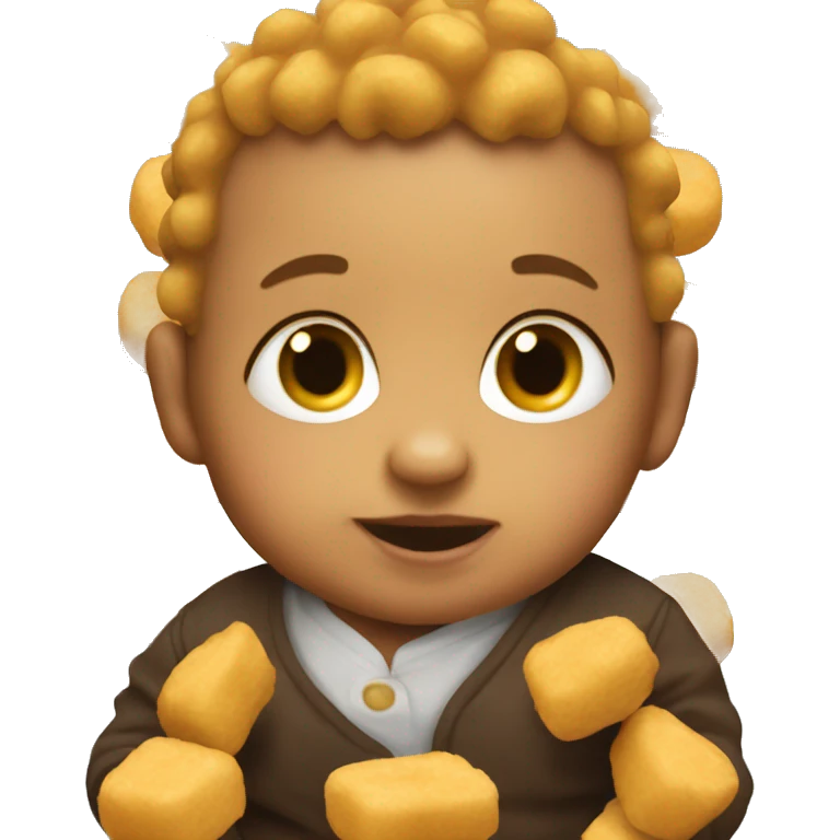 Baby with saucy nuggets emoji