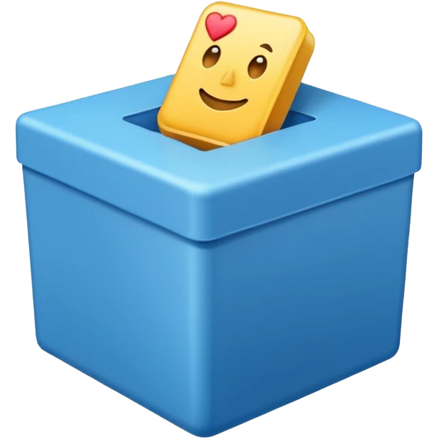 Blue box with a blue check in side emoji