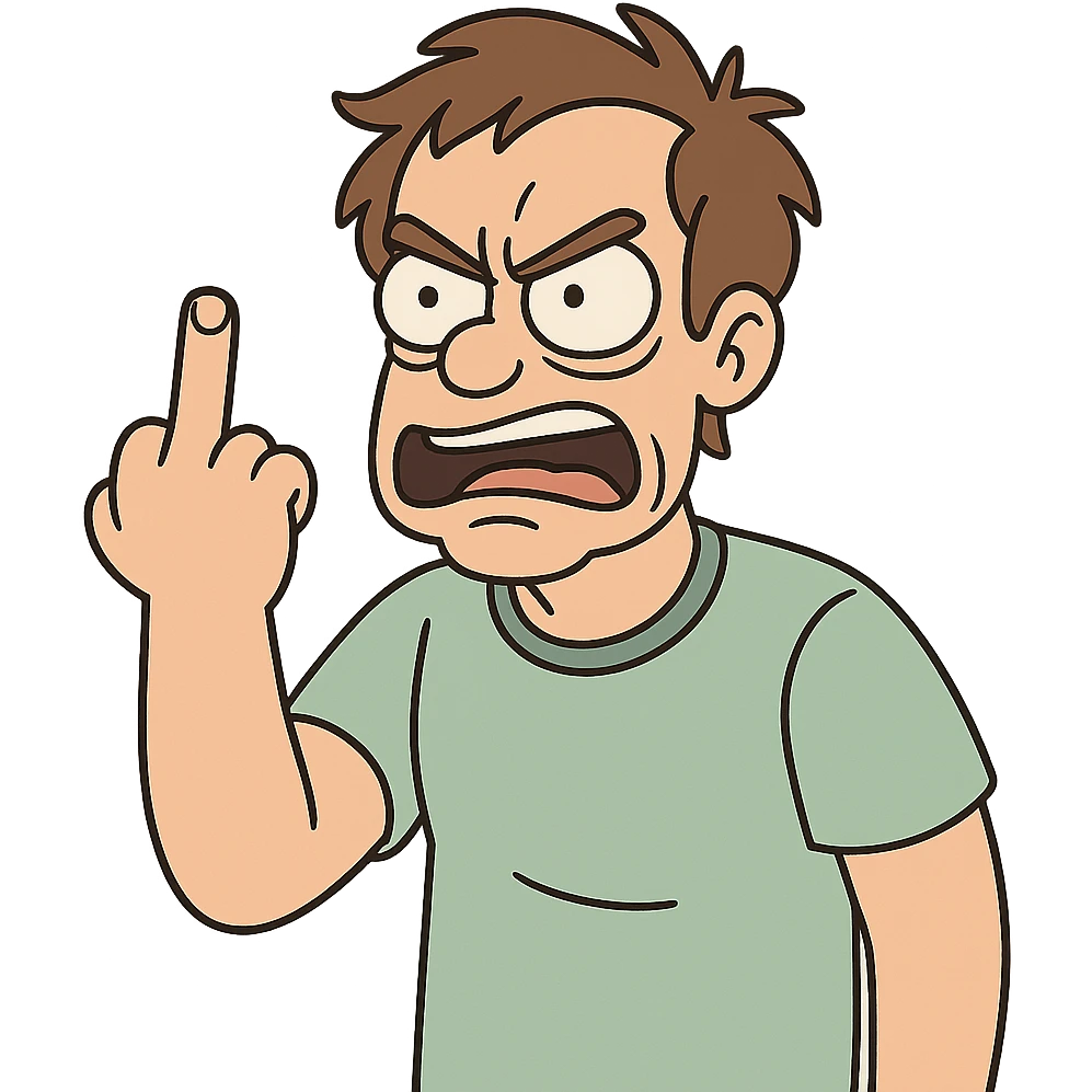 angry face with middle finger emoji