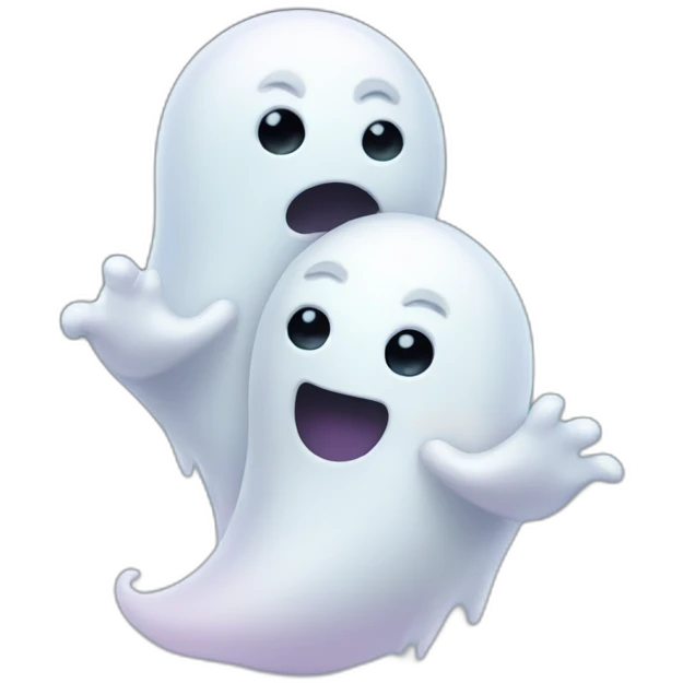 two hugging ghosts emoji