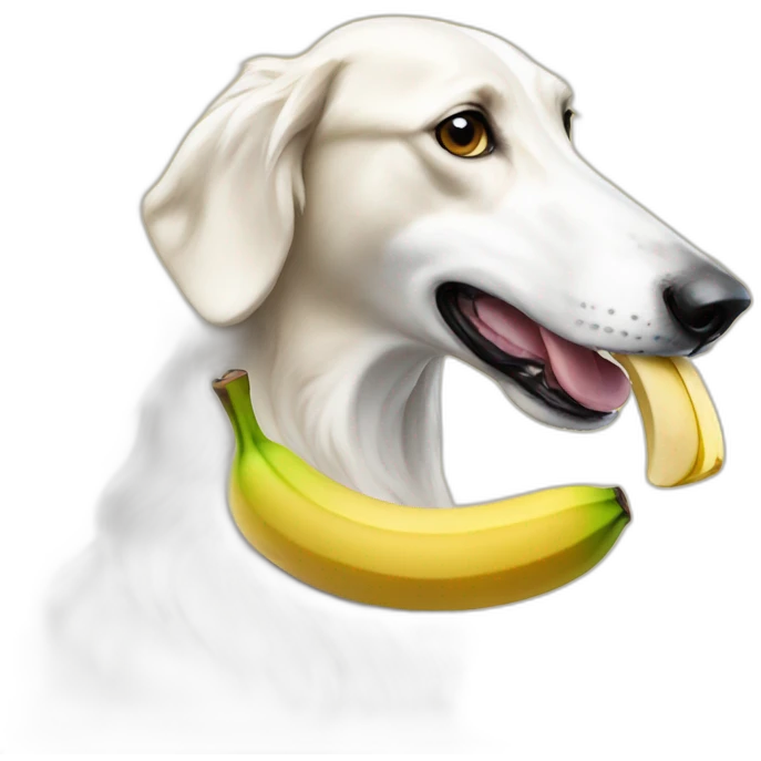 Borzoi eating a banana  emoji