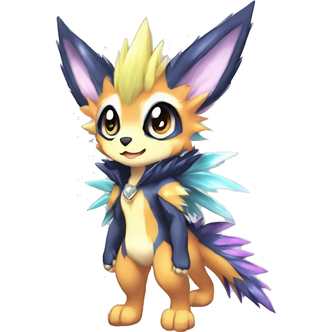 Anthro Scalie Spiky Cool Edgy Magical Shiny Colorful Pastel Sparkle Kemono-style Chibi Fantasy-Animal-Fakémon-Pokémon-Hybrid Fur Sona Aesthetic Full Body emoji