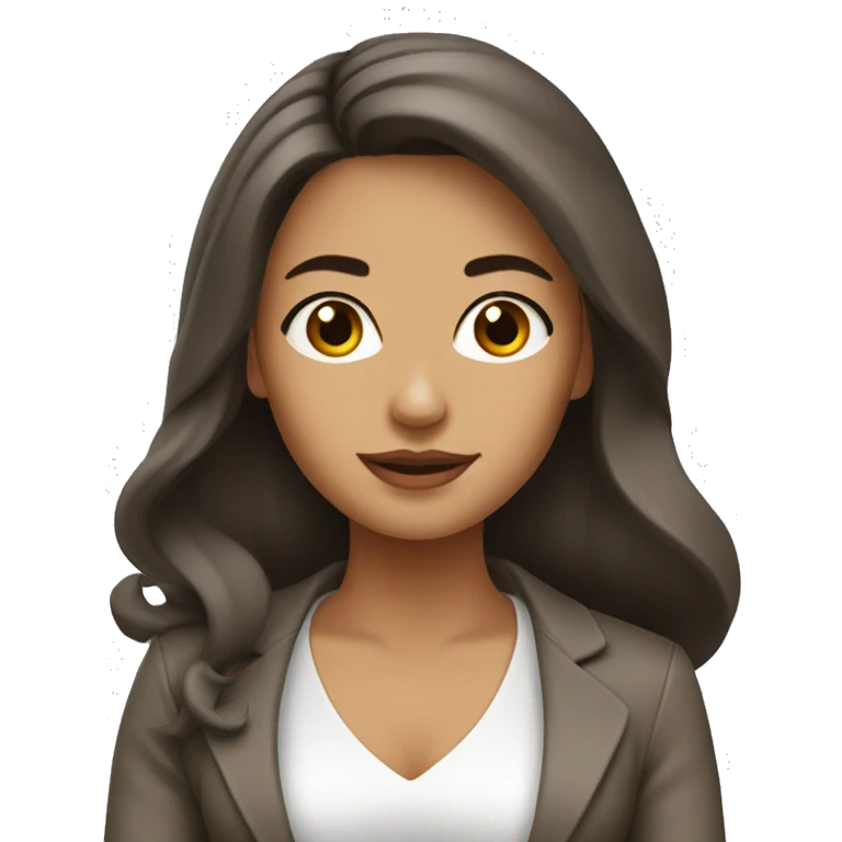mujer blanca de cabello cafe emoji