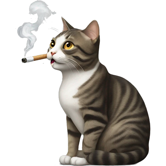 cat smoking a cigarette emoji