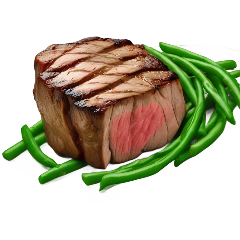 Filet mignon with green beans and mushrooms emoji