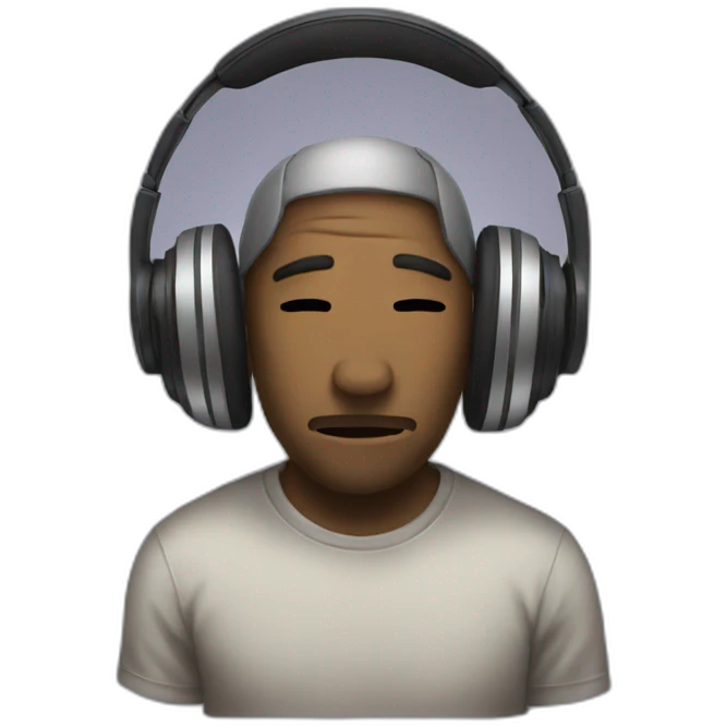 headphones sad emoji