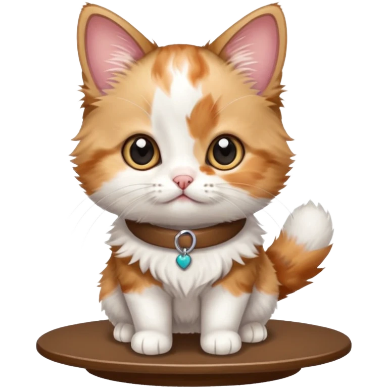 Munchkin kitten standing over the table emoji