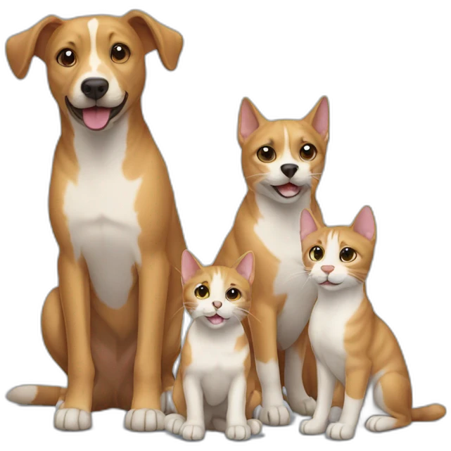 Cat-dog family  emoji