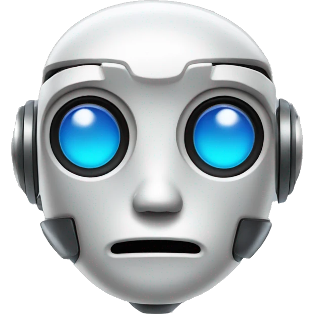 Robot head with heart eyes emoji
