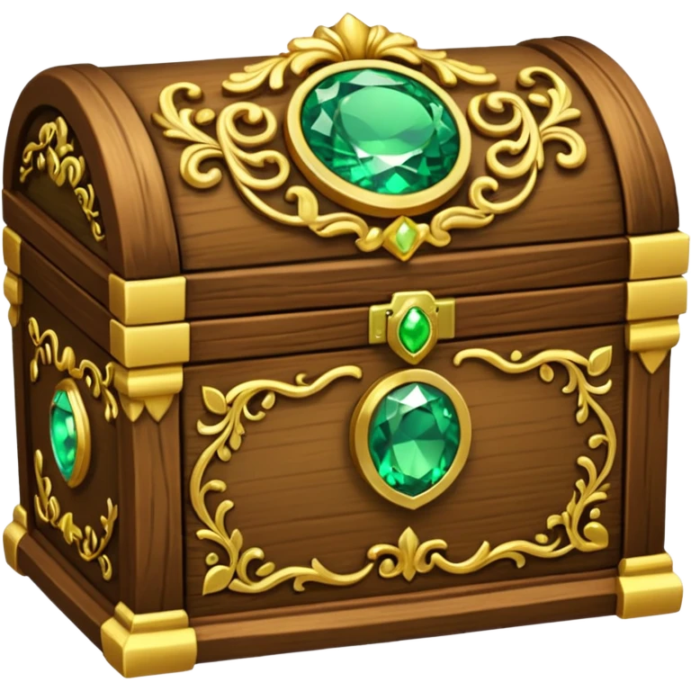 tresure box with motifs with green gem emoji