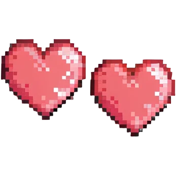 two hearts pixel art emoji