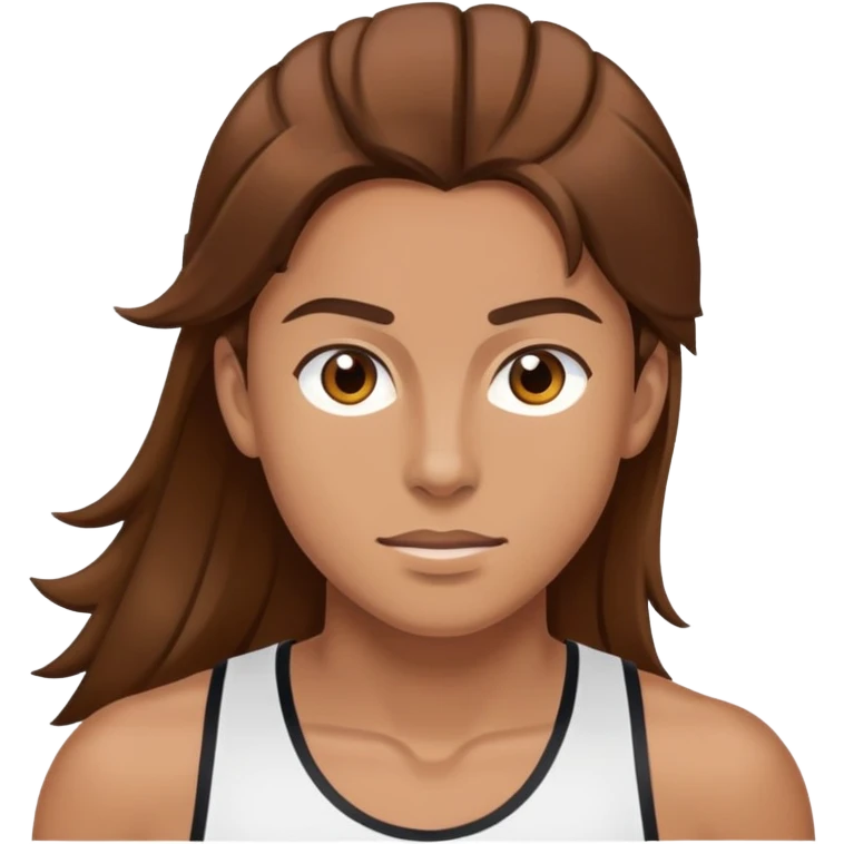 athlete with brown hair emoji