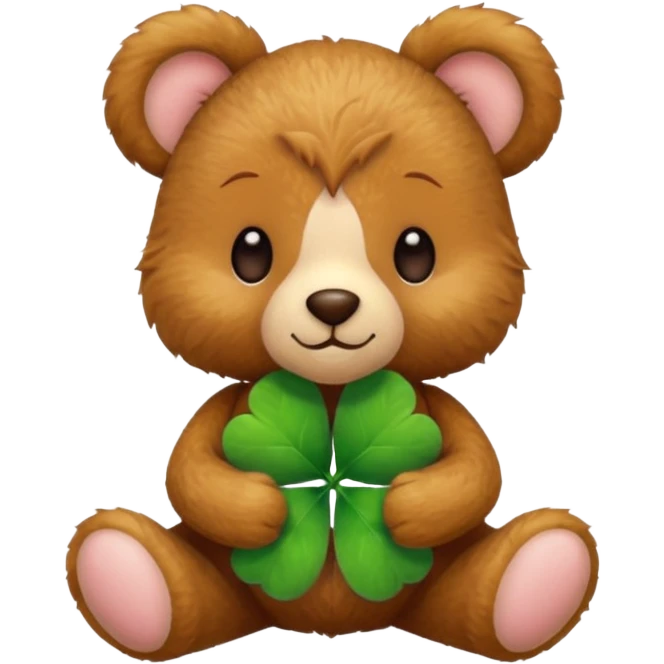 Fairy Teddy with four-leaf clover emoji