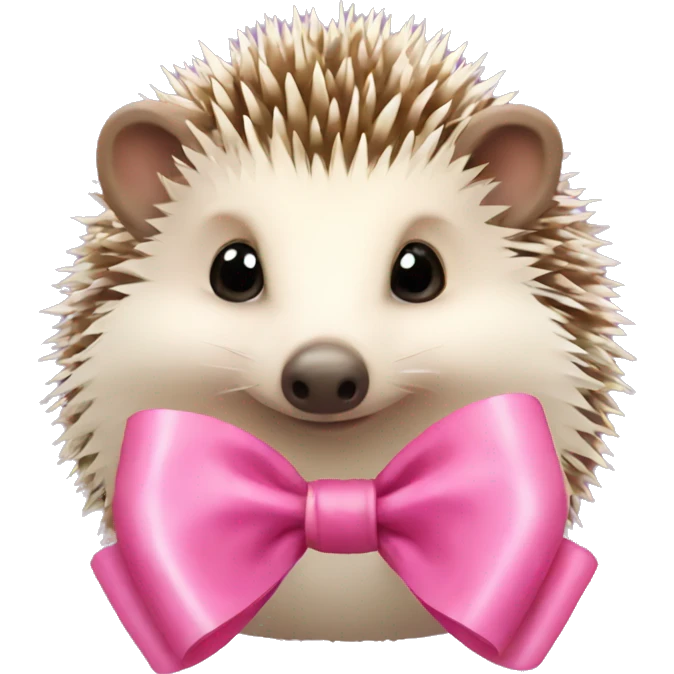 hedgehog with a pink bow emoji